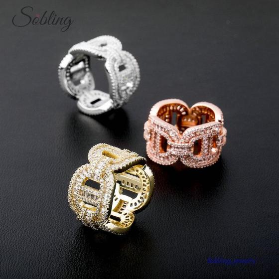 Sell Sobling Hip Hop  chain link eternity wedding Ring