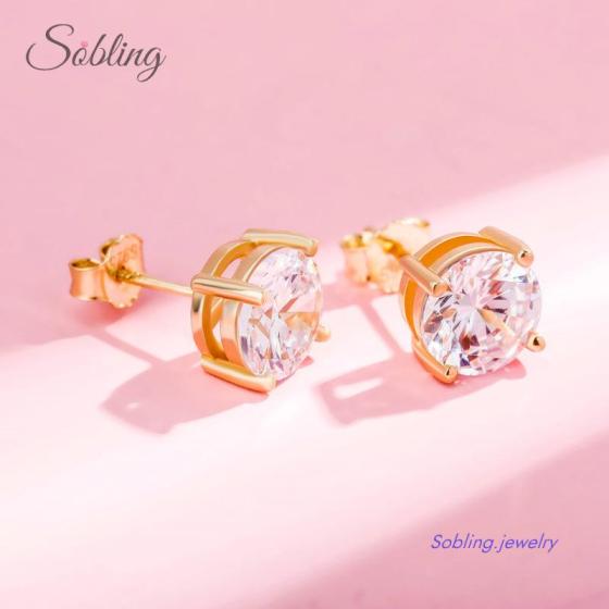 Sell Sobling Round brilliant CZ Stud Earrings