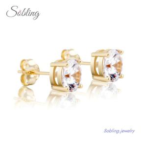 Wholesale earrings: Sobling Natural White Freshwater 4-6mm Round Pearl 6 Pairs of Halo Stud Earring Sets with Clear 3A M