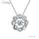 Sobling "Inseparable Love" DEF 0.5CT Round Brilliant Moissanite 925 Sterling Silver Necklace Heart B