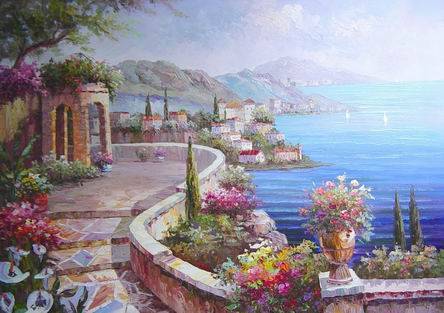 Mediterranean Sea Oil Painting Mediterranean Sea Oil Painting