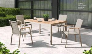 Wholesale teak: Outdoor Furniture Outdoor Leisure Teak Table and Chair Combination, Waterproof and Sun Proof Aluminu