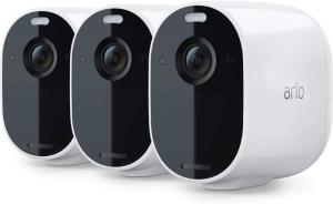 Wholesale siren: Arlo Essential Spotlight Camera - 3 Pack - Wireless Security  1080p Video-Color Night VISION-2 Way