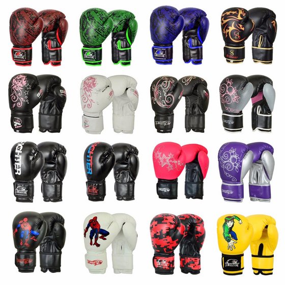 Boxing Leather Gloves thai Sparring Grappling Martial Arts Gloves UFC Fight MMA 