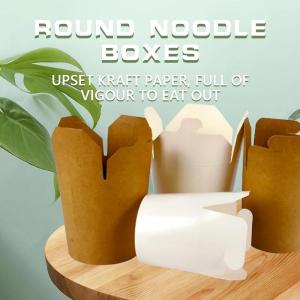 Wholesale Paper Boxes: Round Noodle Bucket, Customizable, Disposable Eco-friendly Material, Whiteboard/Kraft Paper, PE or P