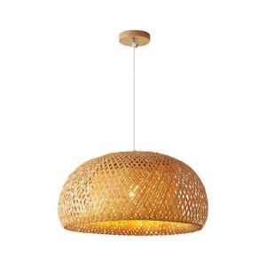 Wholesale wooden lamp: Woven Bamboo Pendant Scandinavian Chandelier Wooden Ceiling Lamp Vintage Garden Restaurant Study Bed