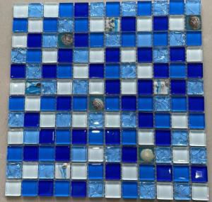 Wholesale mosaic tile floor patterns: Crystal Glass Mosaic Tile for Swimming Pool and Wall Backsplash