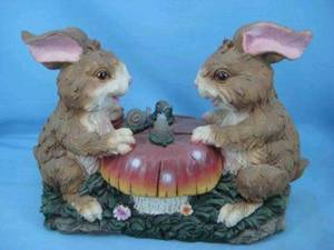 Wholesale resin figurine: Polyresin Rabbits/ Home Decoration