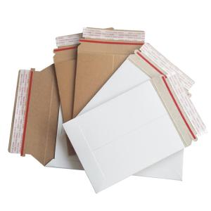 Wholesale adhesive paper: Factory Price Customized Rigid Stay Flat Cardboard Paper Envelope with Adhesive Tape Closure