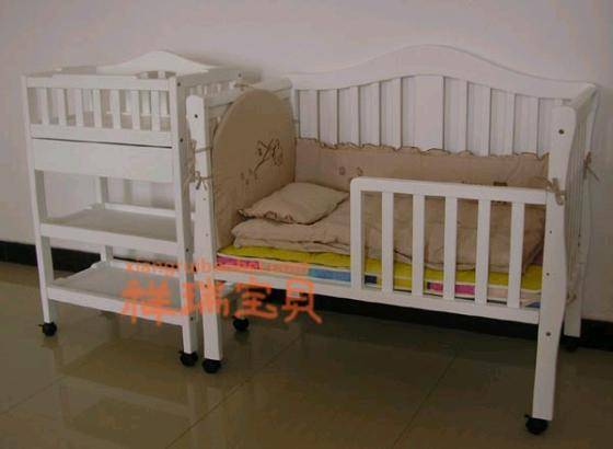 baby cot and change table set