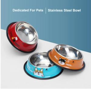 Wholesale decal: PET Bowl Stainless Steel Color Decal Non-slip Dogs Food Bowls