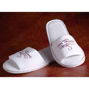 Wholesale terry slippers: Open Toe Hotel Terry Towel Slipper