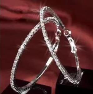 Wholesale wedding gift: Designer Hoop Earrings 925 Silver/18K Gold Plated 3cm/4cm/5cm/6cm/7cm Round Circle Elegant Earring J