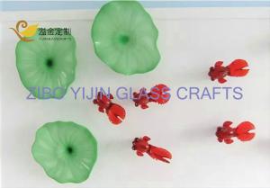 Wholesale wall hanging: Murano Style Art Glass Flower Plate Sculpture for Wall Hanging