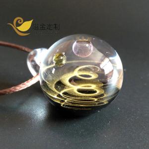 Wholesale design necklace: Hand Made Universe Star Starry Sky Gold Foil Glass Art Beads Pendant