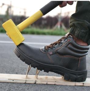 Wholesale construct: Factory Price Waterproof Anti Puncture Industrial Safety Boots Construction Work Steel Toe Safety Sh