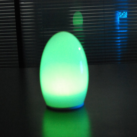 Indoor Lighting Cordless Led Table Lamp, Glass Egg Shaped Table Lamp
