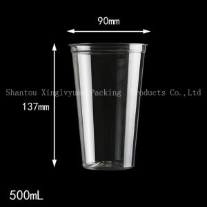 Wholesale 500ml disposable cup: Disposable Plastic Cup Disposable Plastic Bubble Tea Cup 500ml 16oz