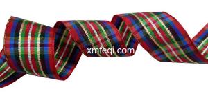 Wholesale gingham: 38mm Red and Green Plaid Tartan Ribbon for Christmas Decoration