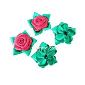 Wholesale decorative flowers: Fabric Rose Flower Embelishments for Dress Decoration