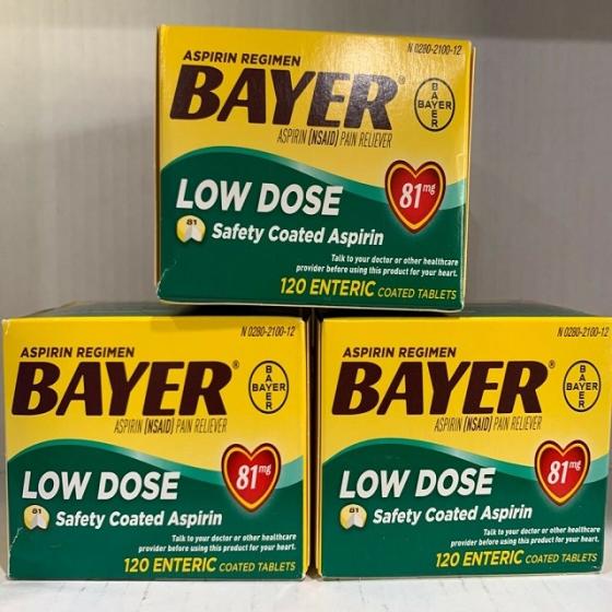 Bayer Aspirin Regimen Low Dose 81mg 120 Enteric Coated Tables(id ...