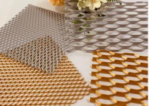 Wholesale expanded metals: 10mm Thickness Aluminum Expanded Metal Mesh Rose Golden for Trailer Floring