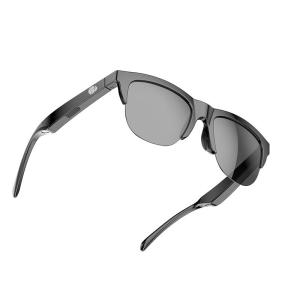 Wholesale eyeglasses: High Quality Fashion Custom Logo Balck Eyeglasses Square BT5.3 Smart Wireless Sunglasses