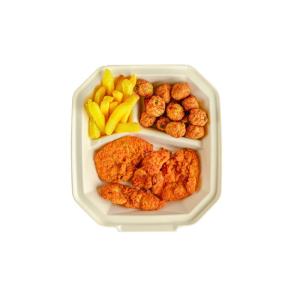 Wholesale natural food: Biodegradable Disposable 100% Natural Paper Food Plate/Tray Three-Compartment