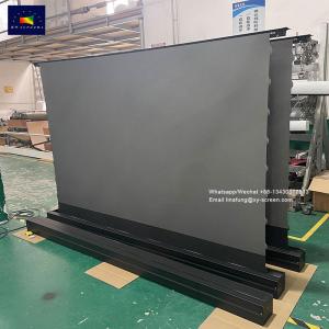 Wholesale audio visual equipment: OEM Electric Floor Rise Up Screen PET Crystal Obsidian ALR Ambient Light Rejecting Projector Screen