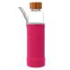 Outdoor Sports Portable Bamboo  High Borosilicate Single-layer Water Glass Bottle with Filter