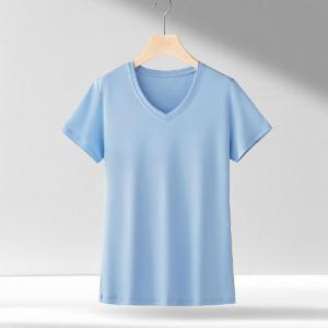 Wholesale anti-pilling: 100% Supima Women Short Sleeve T-shirt