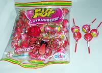 Sell Strawberry lollipops bubble gum inside