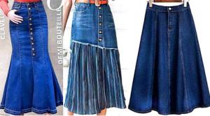 Wholesale cotton denim: 100% Cotton Long Skirt