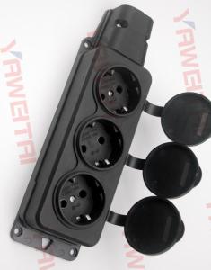 Wholesale Electrical Plugs & Sockets: 3 Gang Extension Sockets with Earthing/Waterproof Schuko Sockets IP54