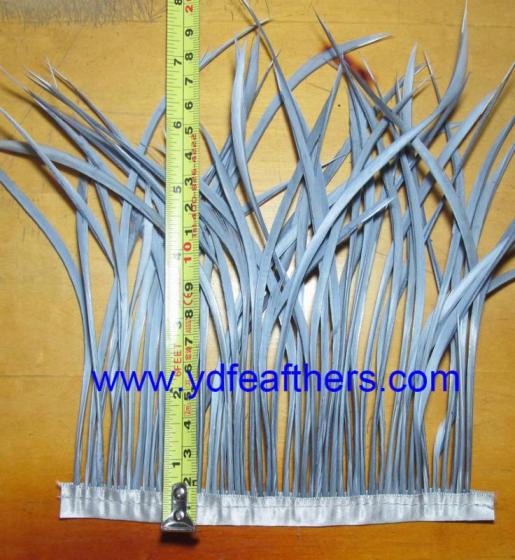 Sell stripped goose feather fringe dyed grey for wholesale from China