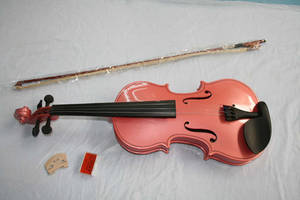 Wholesale white violins: Pink Violin Acoustic FULL SIZE 4/4~W/ CASE & BOW