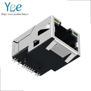 Wholesale soho router: RJ11217SA-001-L23T SMT 100Base-TX Magnetic Jack with EMI Finger with LED; Latch Up Mid Mount