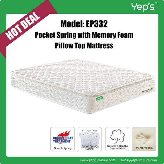 Pocket Spring with Memory Foam Pillow Top Mattress(id:10172710). Buy ...