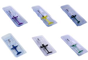 Wholesale hyaluronic: Cosmetic Packaging 1ml Long Borosilicate Prefilled Glass Syringe for Hyaluronic Acid Filler Injectio
