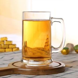 Wholesale clear float glass: Vintage Clear Large Beer Mugs Beer Glasses 14.8oz Sublimation Mugs with Handle JS2010
