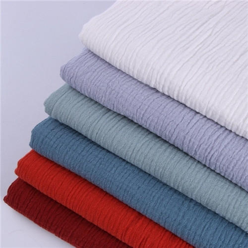 Sell solid colour wrinkle muslin gauze fabric