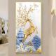 Luxury Home Decoration Canvas Oil Painting Abstract Animal Fish Elk Crystal Porcelain Painting