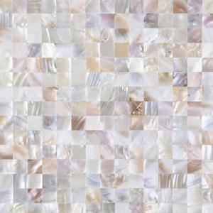 Wholesale shell tile: Natural Shell Square Mesh Seamless Shell Mosaic Tiles Mesh with Gum