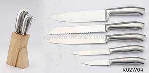 Wholesale kitchen knife: 5PCS Kitchen Knife Set with Block