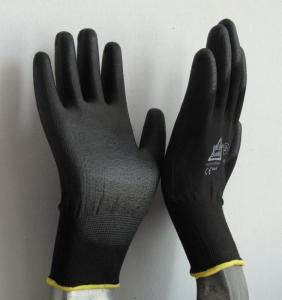 Wholesale work gloves: Black/ Grey PU Palm Coated Gloves,Working Gloves,Anti-static Glove China Glove Manufacturer