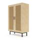 Customize Bedroom Furniture Wooden Rattan Wardrobe Cabinet Standard