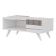 New Design Customizable Modern Wooden White Fluted Coffee Table for Living Room