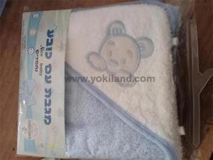 Wholesale cotton towel: YKT7056 100% Cotton Baby Hooded Towel