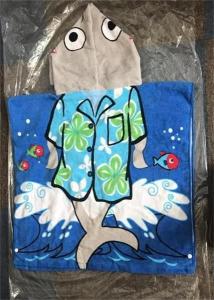 Wholesale hoods: Cotton Kids Wholesale Hooded Poncho Baby Hooded Beach Towel YKT7058