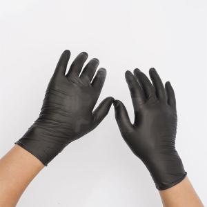 Wholesale latex consultant: Black Nitrile Gloves Powder Free for Salon and Tattoo